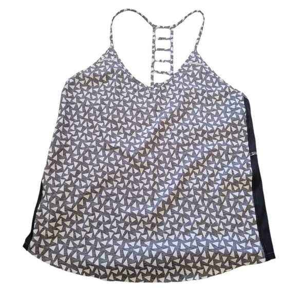 Lululemon Breezy Singlet Ladder Back Tank Top Gray Geometric Size 6 - Picture 1 of 4